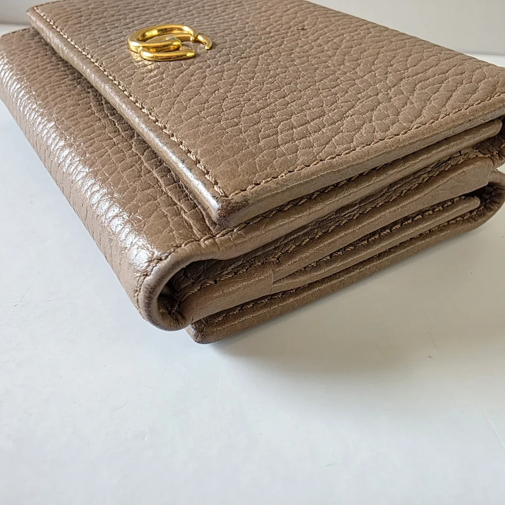 Gucci GG Marmont Small Tri-Fold Wallet Dusty Rose/Taupe + COA - Picture 3 of 13